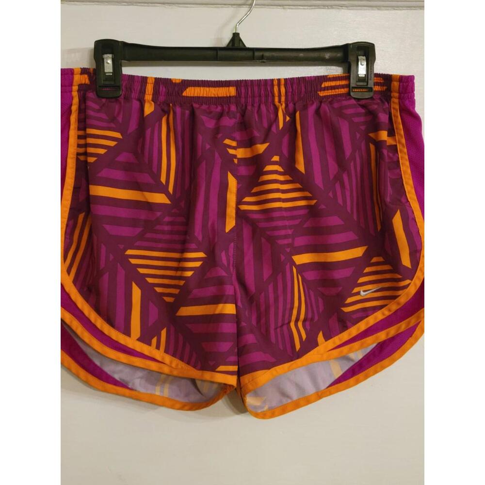 Nike Tempo Dri Fit Running Women’s Shorts Size M Purple Orange Trim EUC